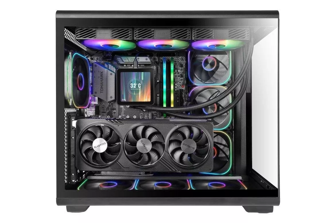 Caja semitorre Mars Gaming MC-REVPRO ATX con cristal templado, LCD y 4 ventiladores ARGB