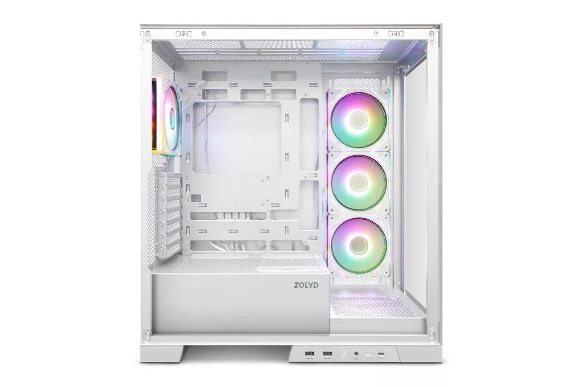 Carcasa ordenador ZOLYD Vexora White ATX con ventilaci&oacute;n ARGB y USB-C