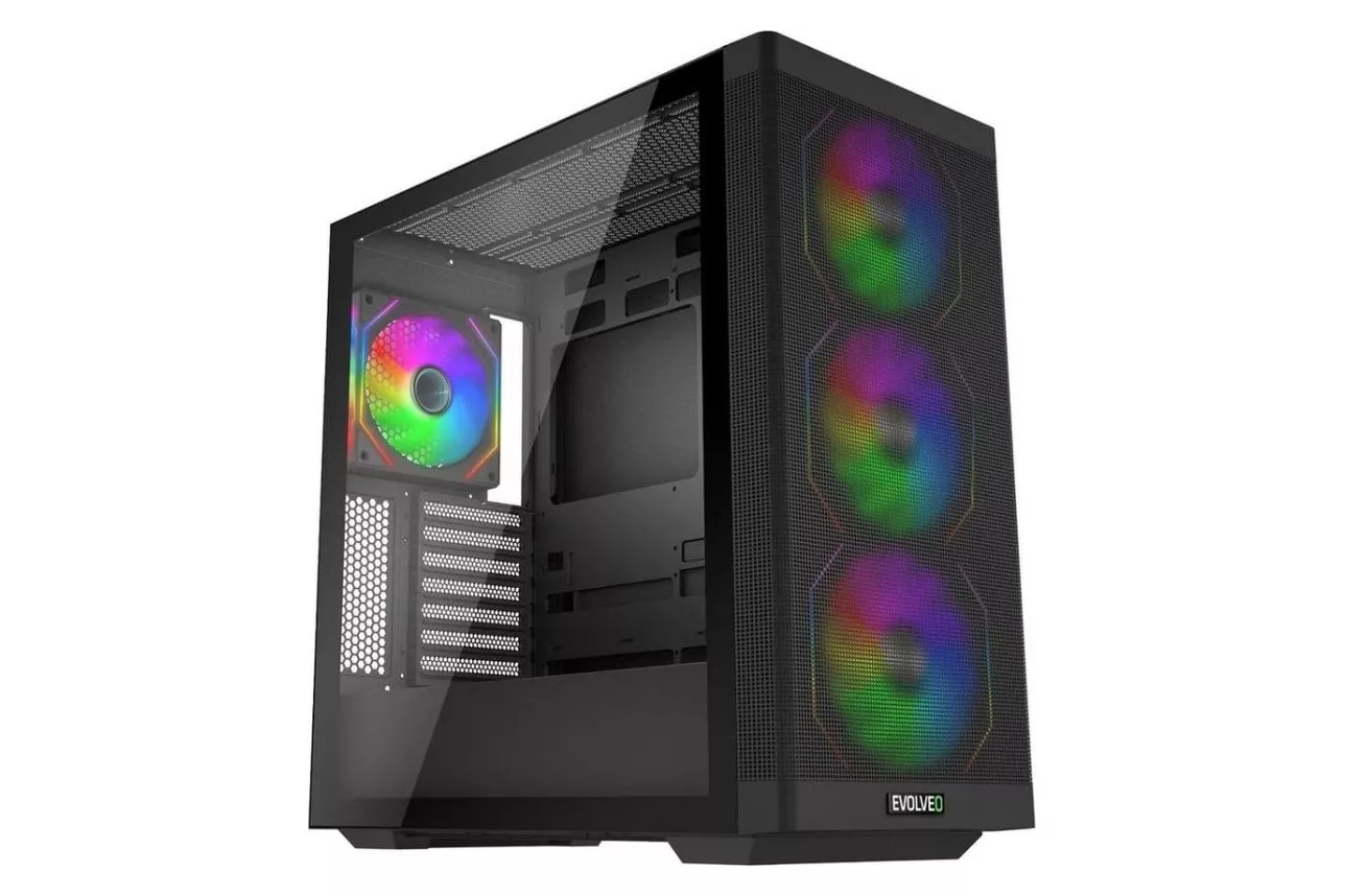 Caja PC Torre Grande Evolveo Scorpio ARGB Vidrio Malla