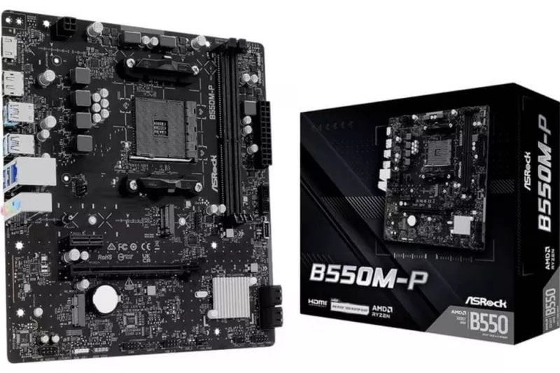 Placa Base AsRock B550M-P AMD B550 AM4 DDR4 Micro ATX USB 3.2 Gen1