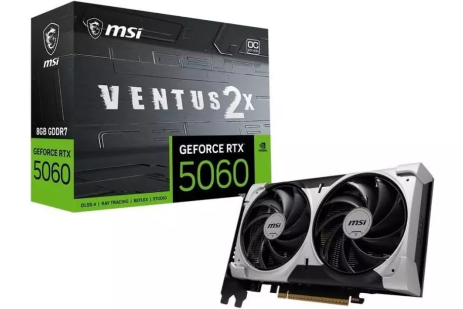 MSI GeForce RTX 5060 VENTUS 2X OC 8GB GDDR7 Reflex 2 RTX AI DLSS4.5