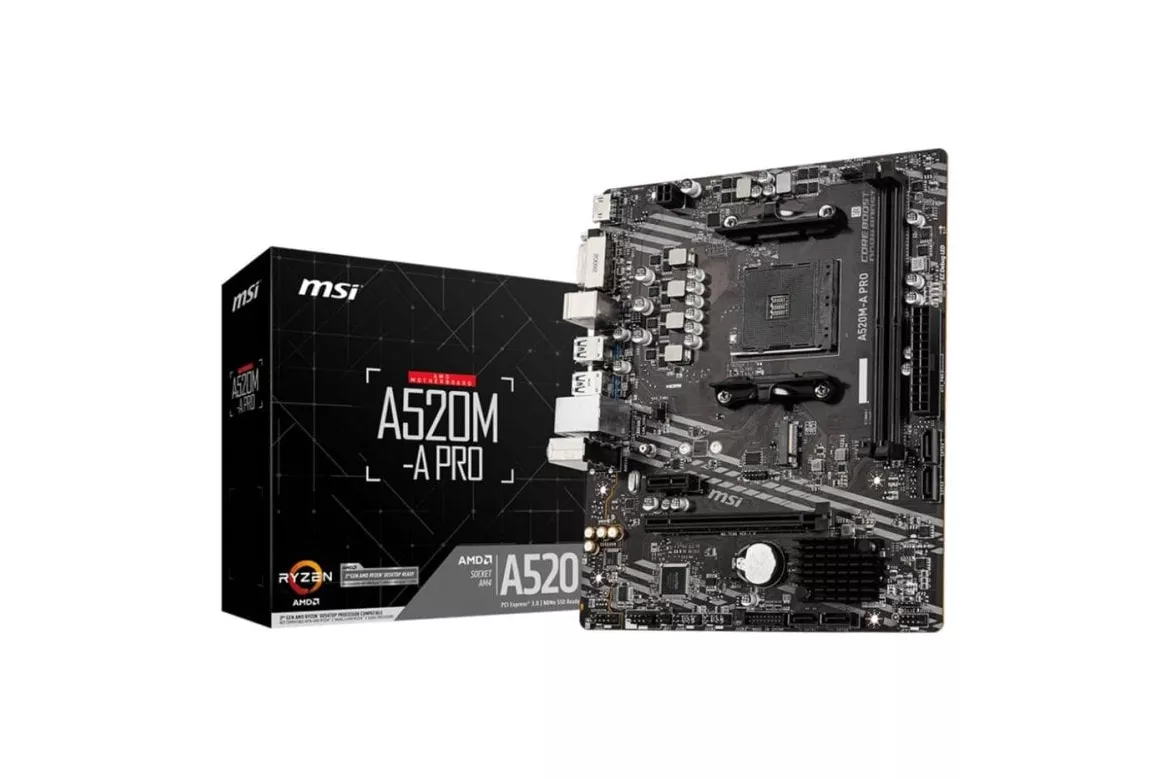 Placa Base MSI A520M-A PRO AMD A520 Z&oacute;calo AM4 DDR4 Micro ATX Sin Wifi