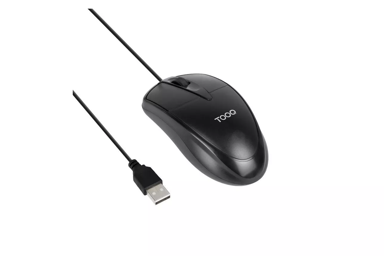 Rat&oacute;n TooQ TQM-1001-B cable USB 1000 DPI ambidiestro negro