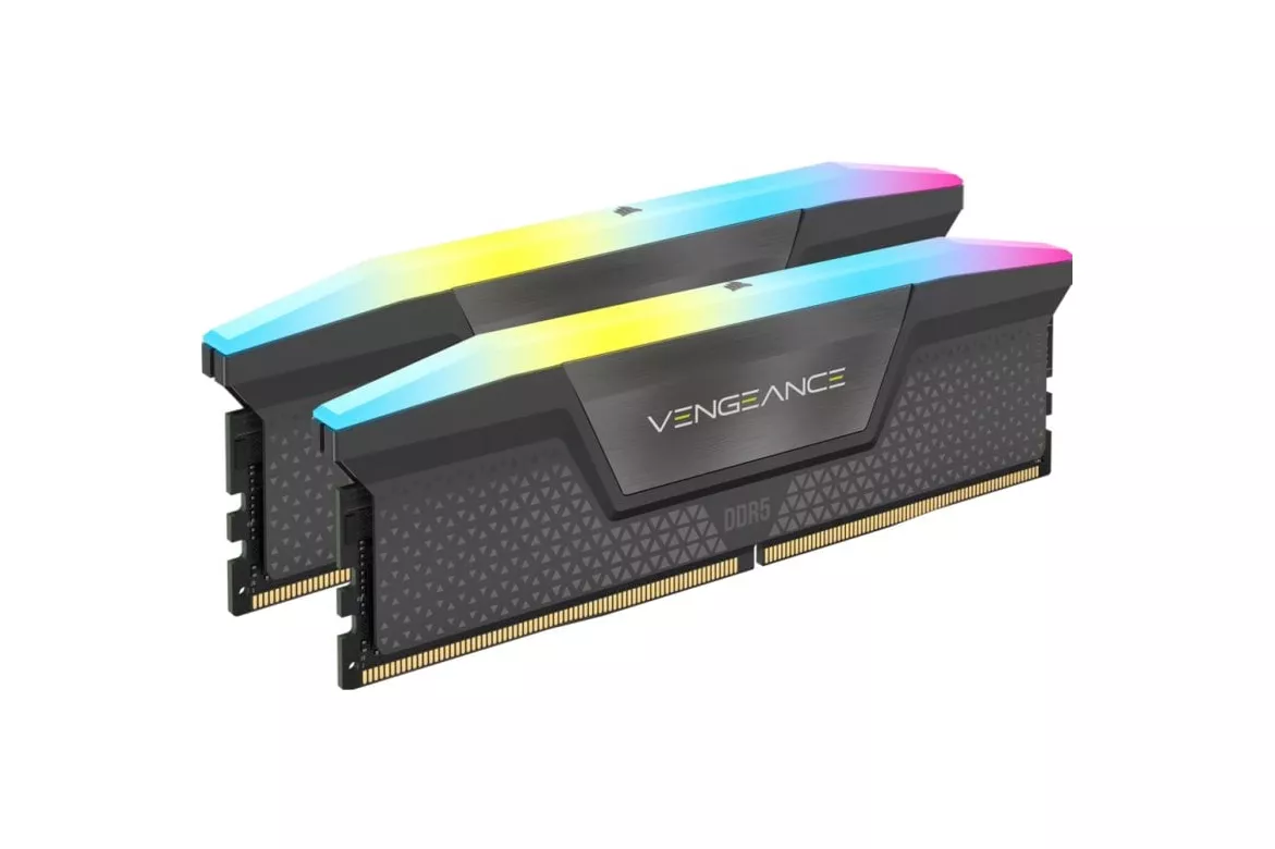 Memoria RAM Corsair Vengeance RGB 32GB 2x16GB DDR5 6000MHz CL38 AMD EXPO Gris
