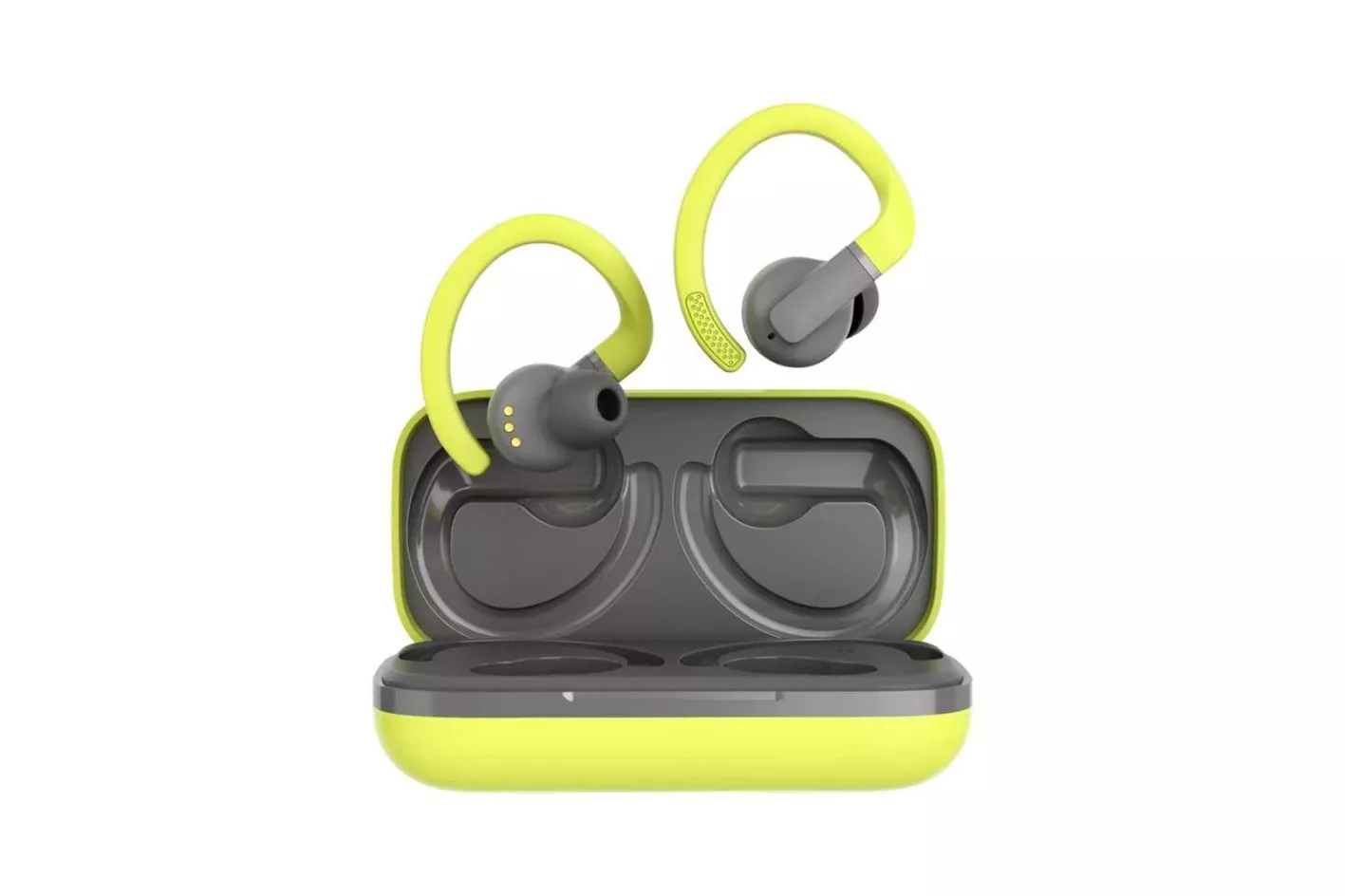 Auriculares Canyon OnRun 11 Sport inal&aacute;mbricos Bluetooth para llamadas y deporte gris y amarillo