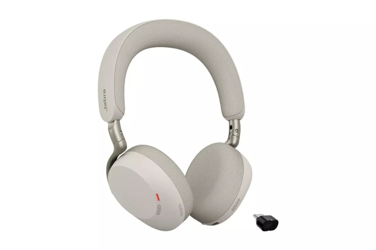 Auriculares Jabra Evolve3 75 MS inal&aacute;mbricos Bluetooth para llamadas y m&uacute;sica con micr&oacute;fono y protecci&oacute;n auditiva, color gris
