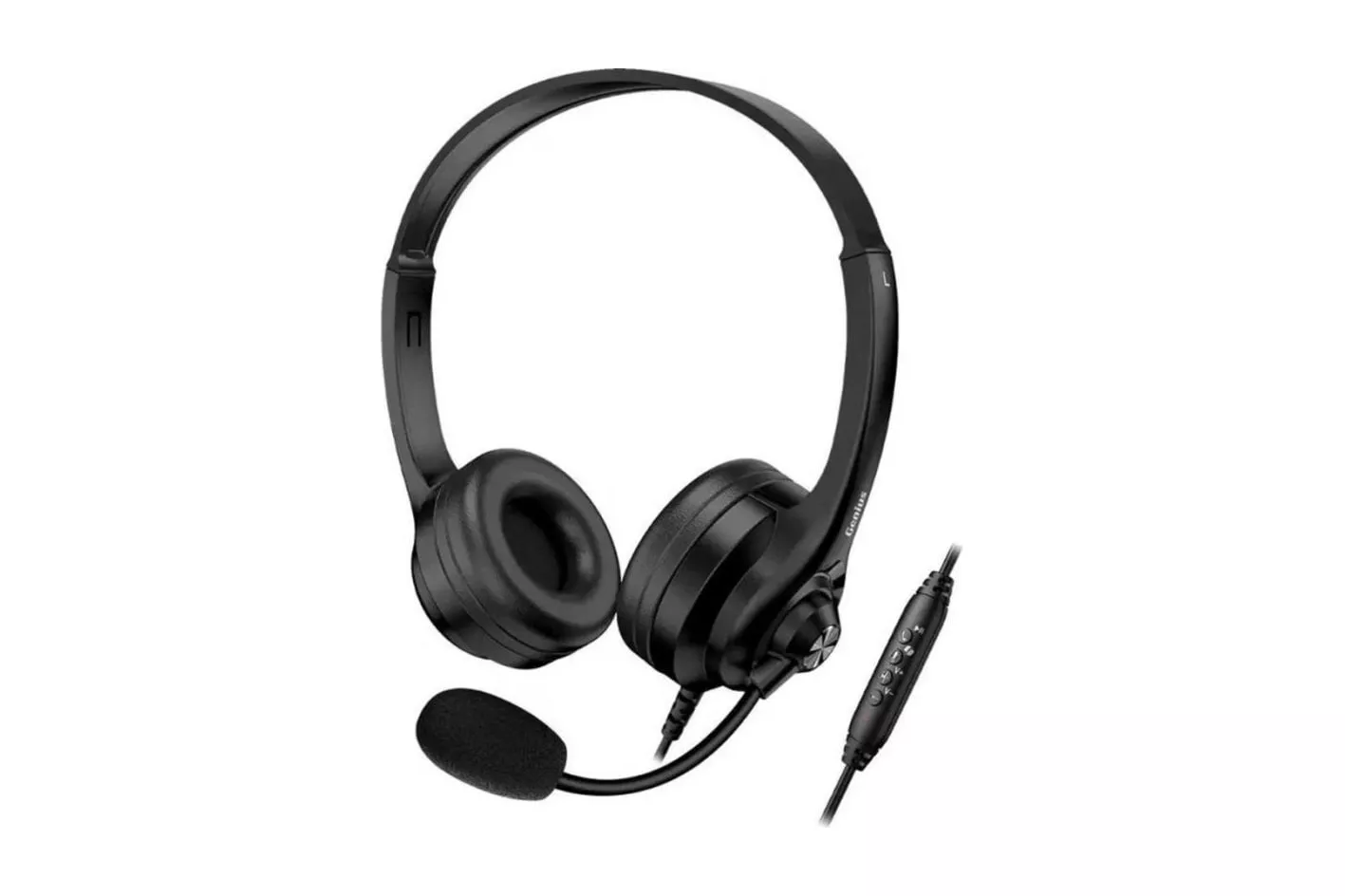 Auriculares Genius HS-235U AI con cable USB-C y USB-A para oficina, micr&oacute;fono y Copilot, negro