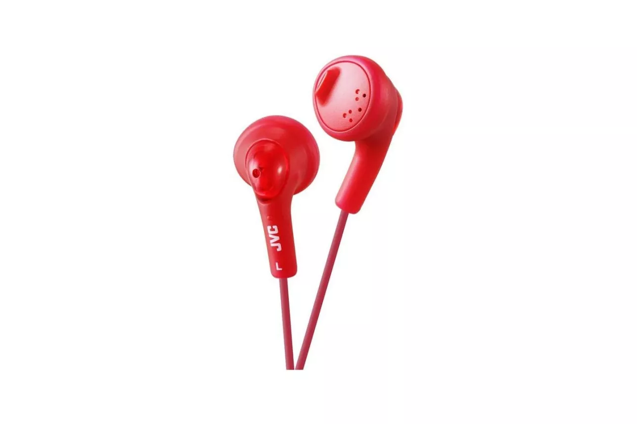 Auriculares JVC HA-F160-R-E con cable, conexi&oacute;n 3,5 mm, m&uacute;sica, color rojo