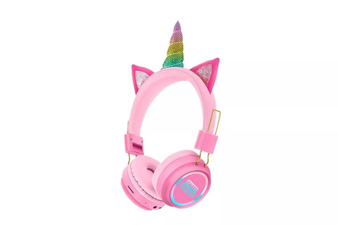 Auriculares Kids Licensing Sweet Dreams inal&aacute;mbricos Bluetooth infantiles unicornio rosa con luces LED