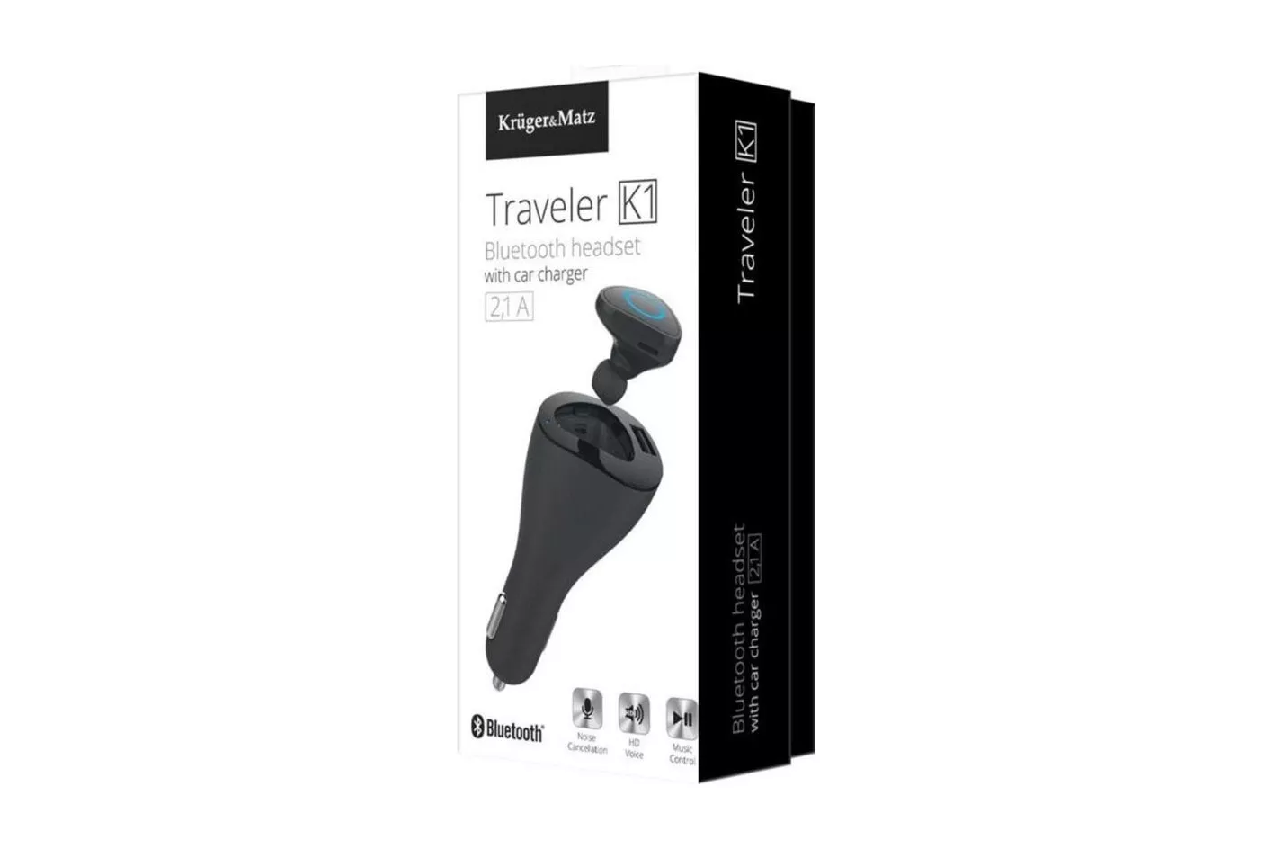 Auriculares Kr&uuml;ger&Matz Traveler K1 inal&aacute;mbricos Bluetooth con cancelaci&oacute;n de ruido y multipunto, negros