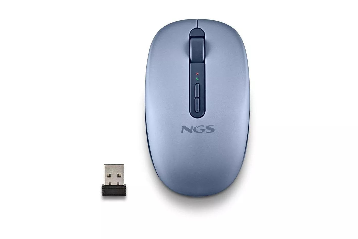 NGS Rat&oacute;n inal&aacute;mbrico Dual Bluetooth 5.2 1600 DPI Azul silencioso ergon&oacute;mico