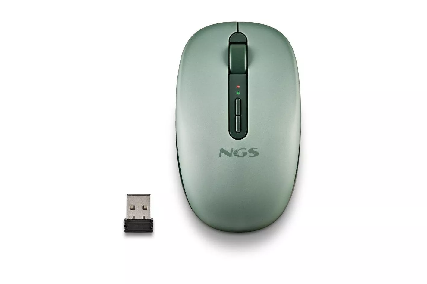 NGS Rat&oacute;n inal&aacute;mbrico Dual Bluetooth 5.2 1600 DPI Verde silencioso ergon&oacute;mico