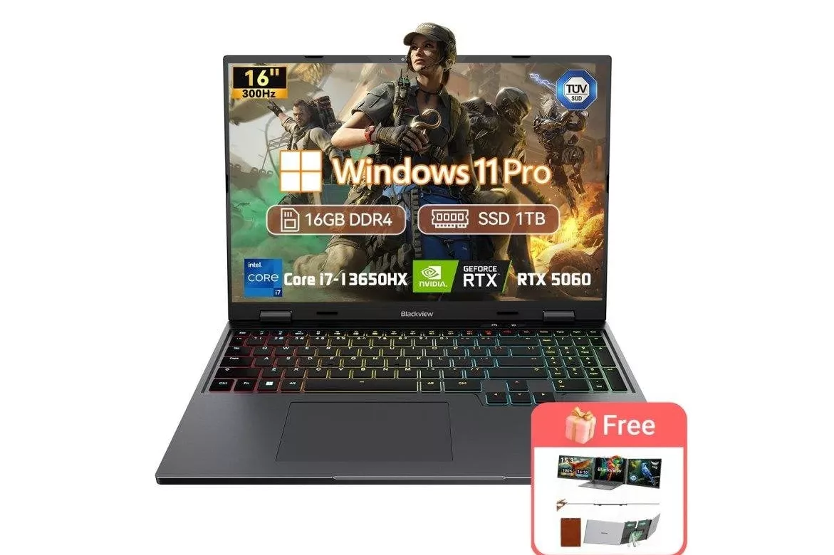 Port&aacute;til Blackview GamiBook 16 16" Intel Core i7-13650HX 16GB RTX 5060 1TB SSD Windows 11 Pro pantalla 2.5K