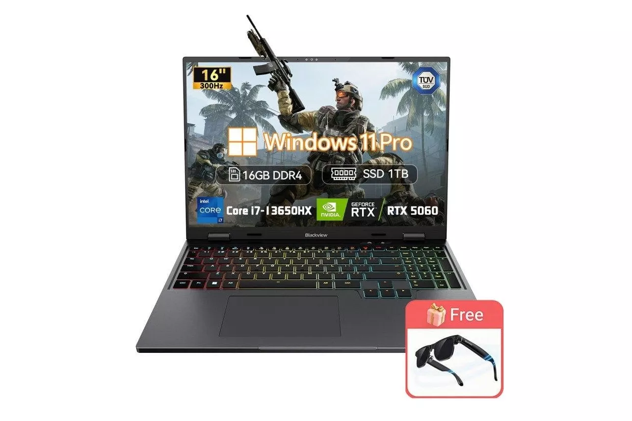 Port&aacute;til Blackview GamiBook 16 16" Intel Core i7-13650HX 16GB 1TB SSD RTX 5060 Windows 11 Pro