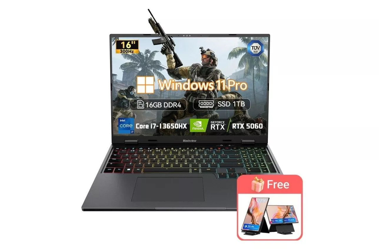 Port&aacute;til Blackview GamiBook 16 16" Intel Core i7-13650HX 16GB RTX 5060 1TB SSD Windows 11 Pro 2.5K