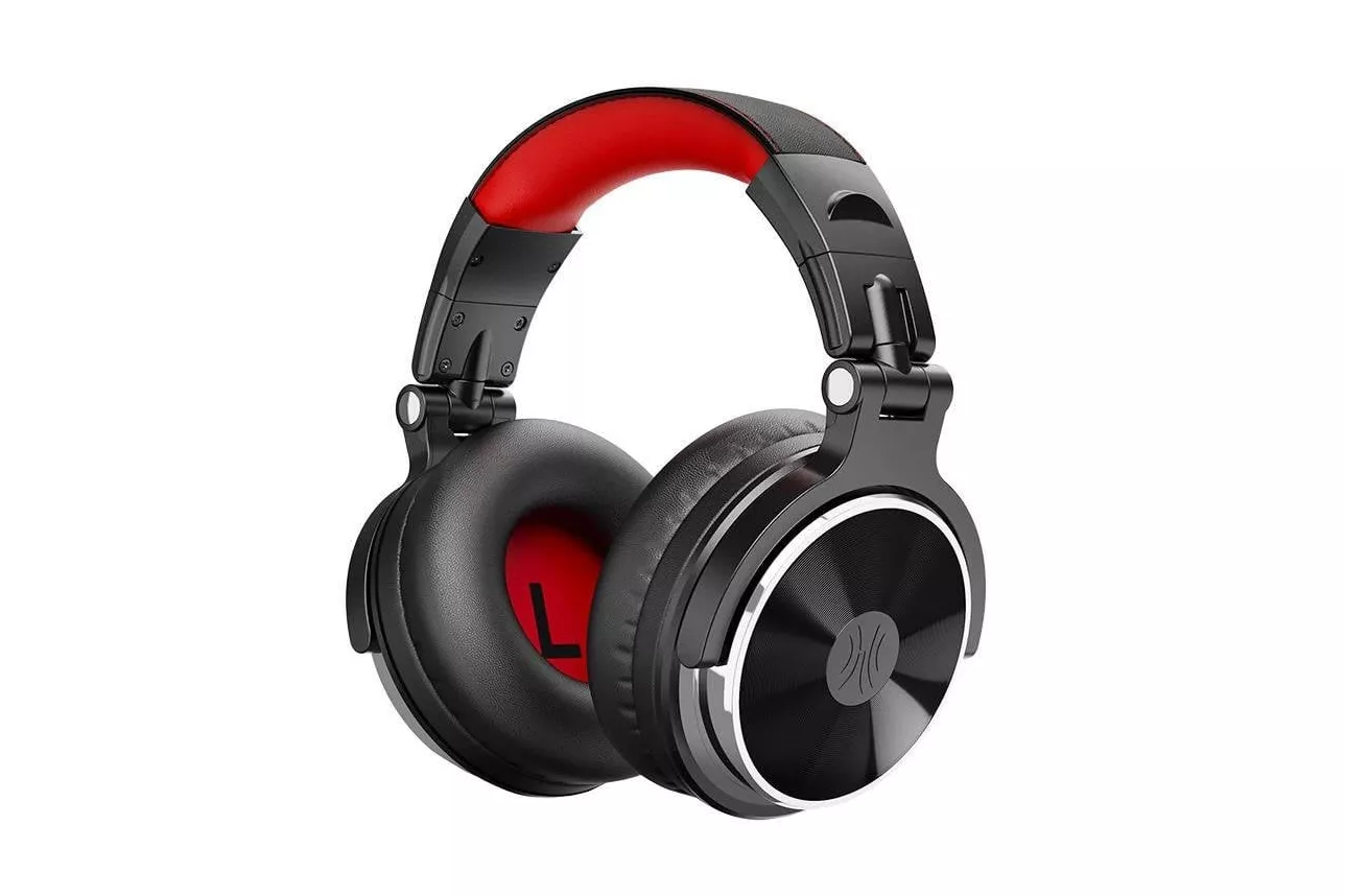 Auriculares OneOdio Pro10 con cable, conectores 3,5 mm y 6,35 mm, Shareport, profesionales rojos
