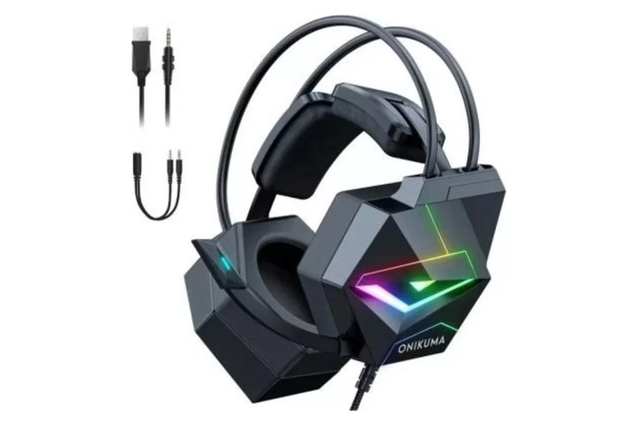 Auriculares Onikuma X20 con cable USB y micr&oacute;fono para gaming, negros
