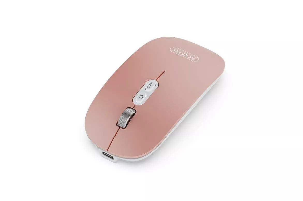 Accetel Rat&oacute;n PCM218R Bluetooth 5.2 1600 DPI Rosa RGB Recargable