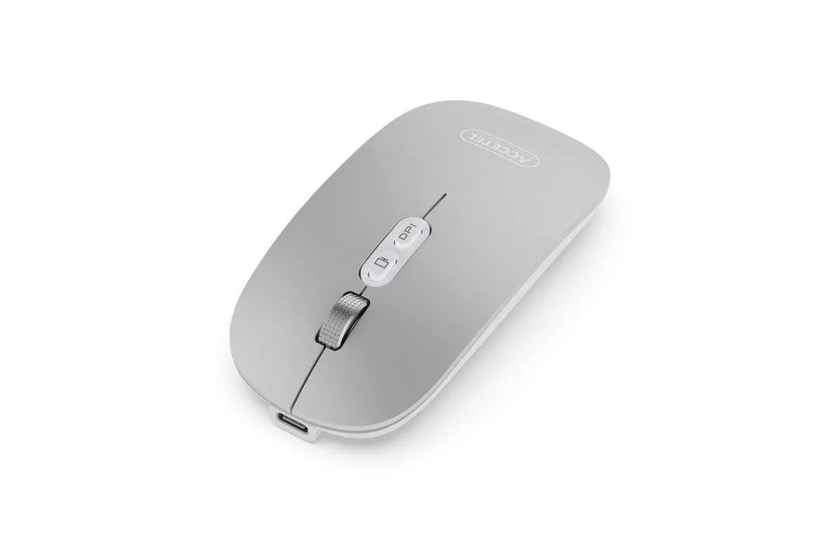 Rat&oacute;n Accetel PCM218S Bluetooth 5.2 + 2.4 GHz 1600 DPI Plata RGB