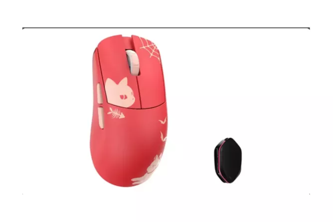 Rat&oacute;n WLMouse Ying Red Cat Gaming Wireless 8000 DPI Rojo con carga inal&aacute;mbrica