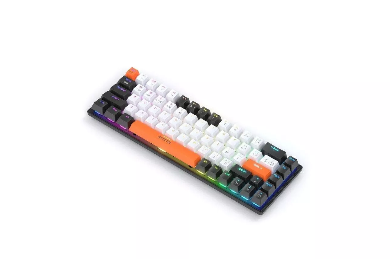 Teclado Accetel PCT590BT mec&aacute;nico inal&aacute;mbrico Bluetooth blanco espa&ntilde;ol