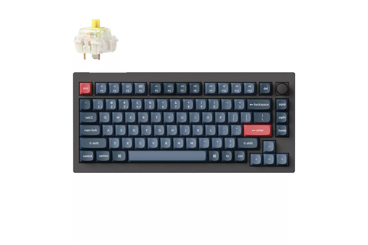 Teclado Gaming Keychron V1 Max Knob ISO-ES RGB Hot-Swappable Switch Banana -