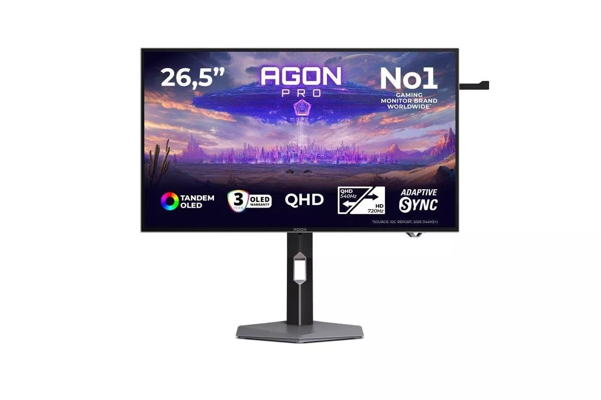 Monitor AOC AGON PRO AGP277QKDC 26,5" Quad HD 720Hz OLED G-SYNC Ajuste de altura
