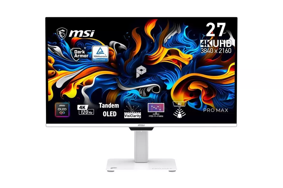 Monitor MSI Pro MAX 271UPXW12G 26,5" UltraHD 4K 120Hz QD-OLED Altura Ajustable
