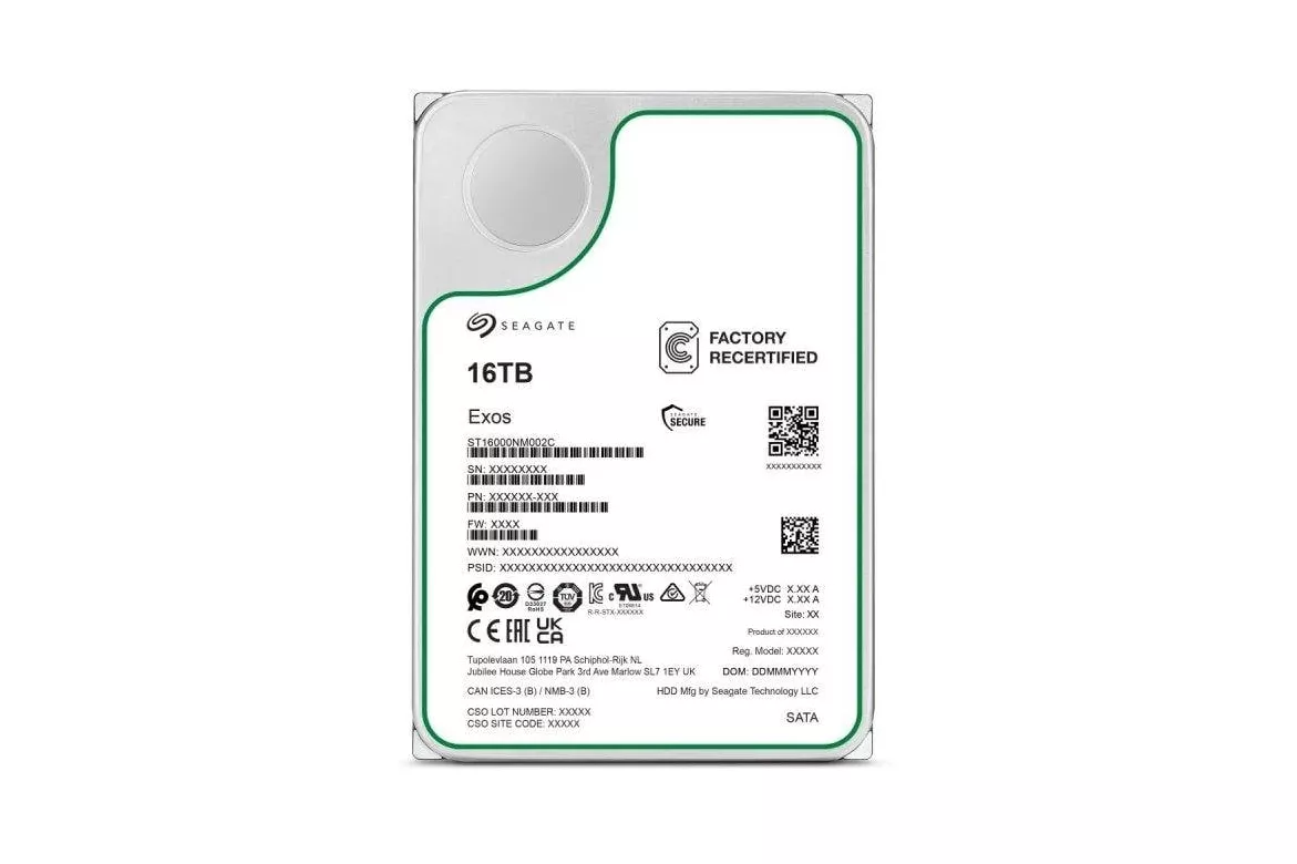 Disco Duro Seagate Exos 16TB HDD 7200rpm SATA III para servidores