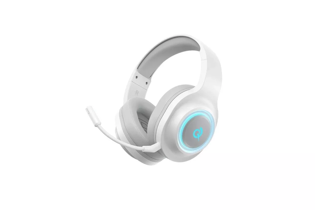 Auriculares QCY Heroad V200 inal&aacute;mbricos y con cable Bluetooth 6.0 gaming con micr&oacute;fono y sonido 7.1 blanco
