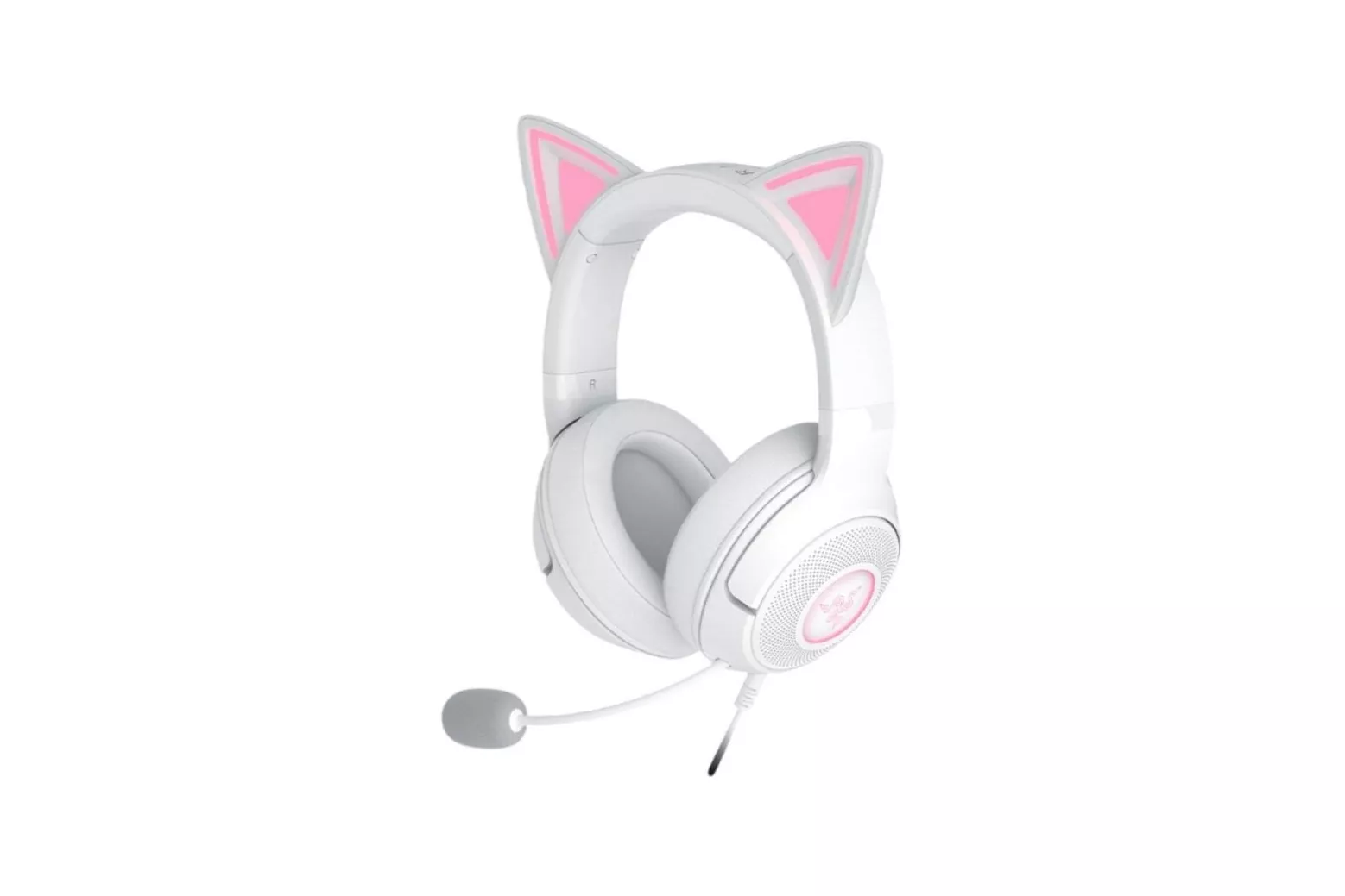 Auriculares Razer Kraken Kitty V2 con cable USB, sonido 7.1 virtual, micr&oacute;fono plegable y RGB blanco