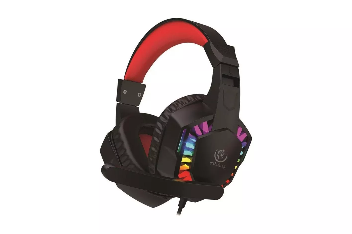 Auriculares Rebeltec Shark con cable 3,5 mm Over Ear, micr&oacute;fono y RGB negro
