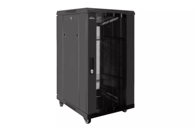 Armario Rack Monolyth 19" De Suelo 22U 600x800mm Puerta Perforada SH6822 Incluye 4 Ventiladores Negro