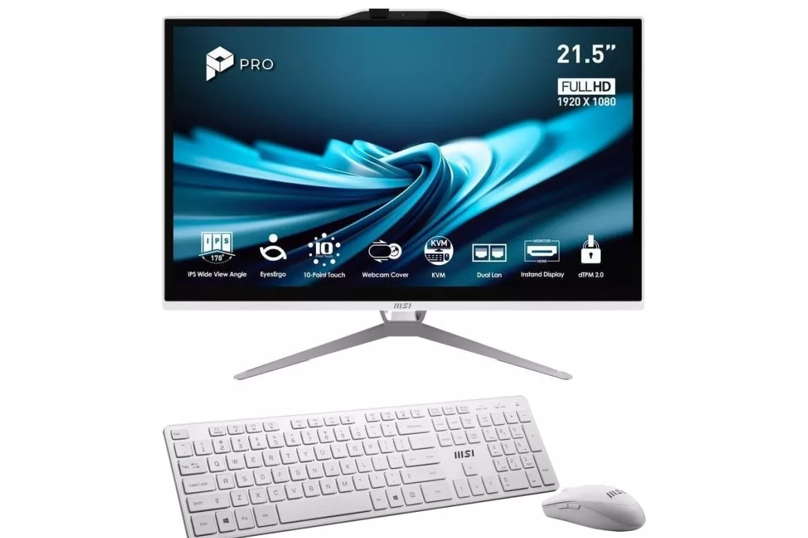 Ordenador Todo en uno MSI Pro AP222T 14M-623EU Intel Pentium Gold G7400 8GB 128GB SSD 21.5" Windows 11 Pro Pantalla t&aacute;ctil + Teclado y Rat&oacute;n
