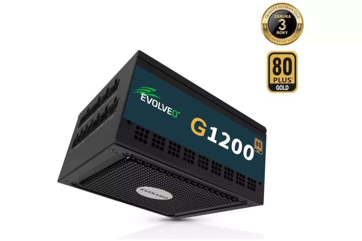 Fuente de alimentaci&oacute;n Evolveo G1200 1200W 80+ Gold modular ventilador 140 mm