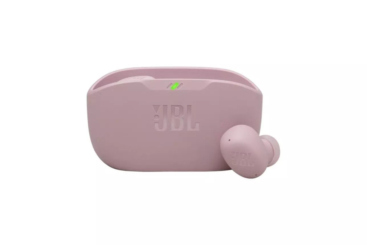 Auriculares JBL Wave Buds 2 inal&aacute;mbricos Bluetooth con cancelaci&oacute;n de ruido y protecci&oacute;n IP54 rosa