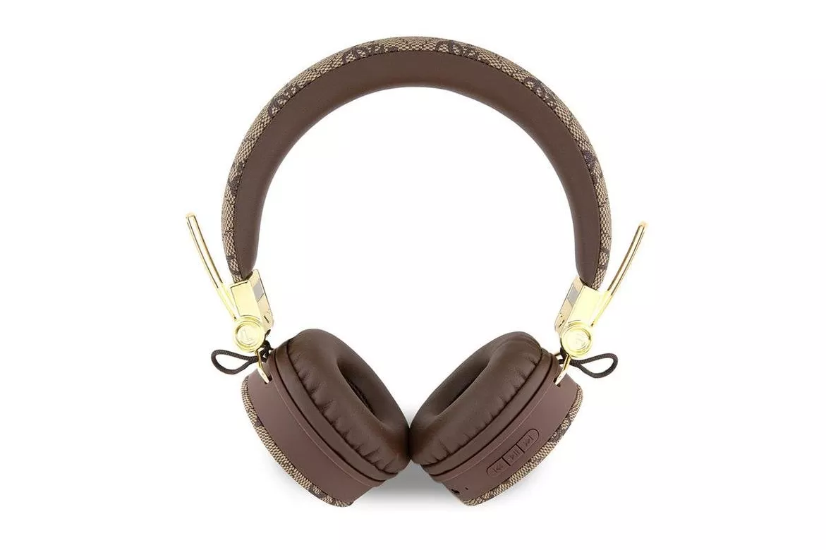 Auriculares Guess inal&aacute;mbricos Bluetooth de diadema dise&ntilde;o cl&aacute;sico marr&oacute;n