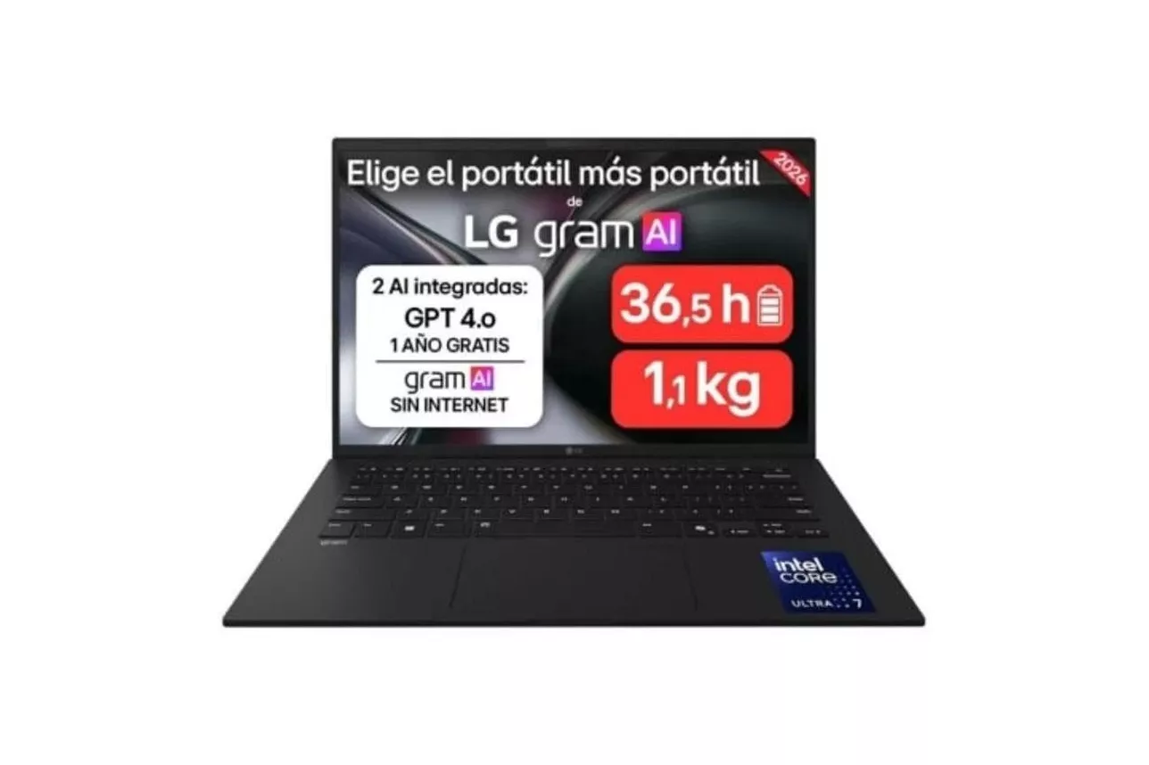 Port&aacute;til LG Gram 14ZD90U-G.AX85BN 14" Intel Core Ultra 7 355 32GB 512GB SSD Intel Graphics Sin Sistema Operativo