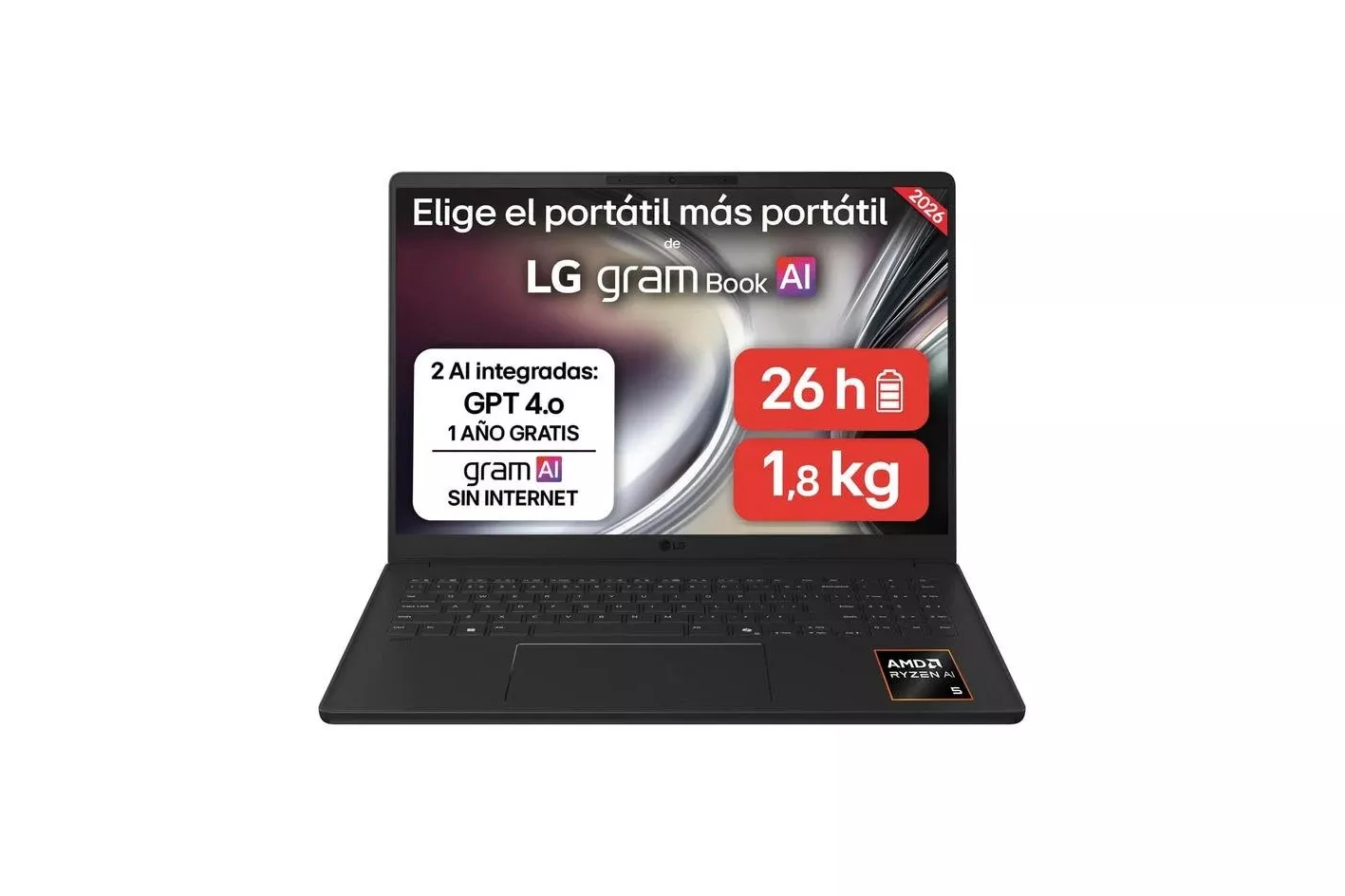 Port&aacute;til LG Gram 16" AMD Ryzen AI 7 445 32GB 512GB SSD Radeon Graphics Sin SO