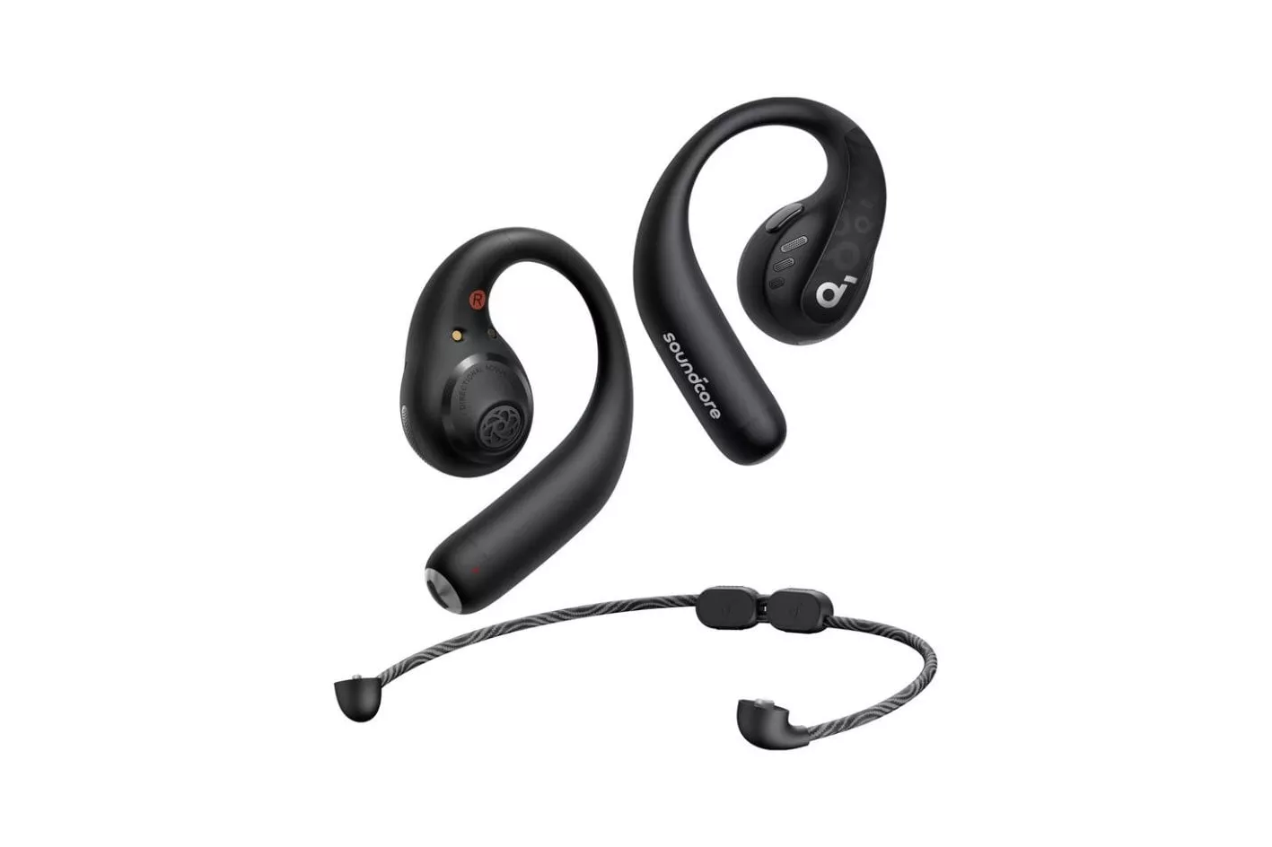 Auriculares Soundcore AeroFit Pro inal&aacute;mbricos Bluetooth para llamadas, deporte y uso diario, negros