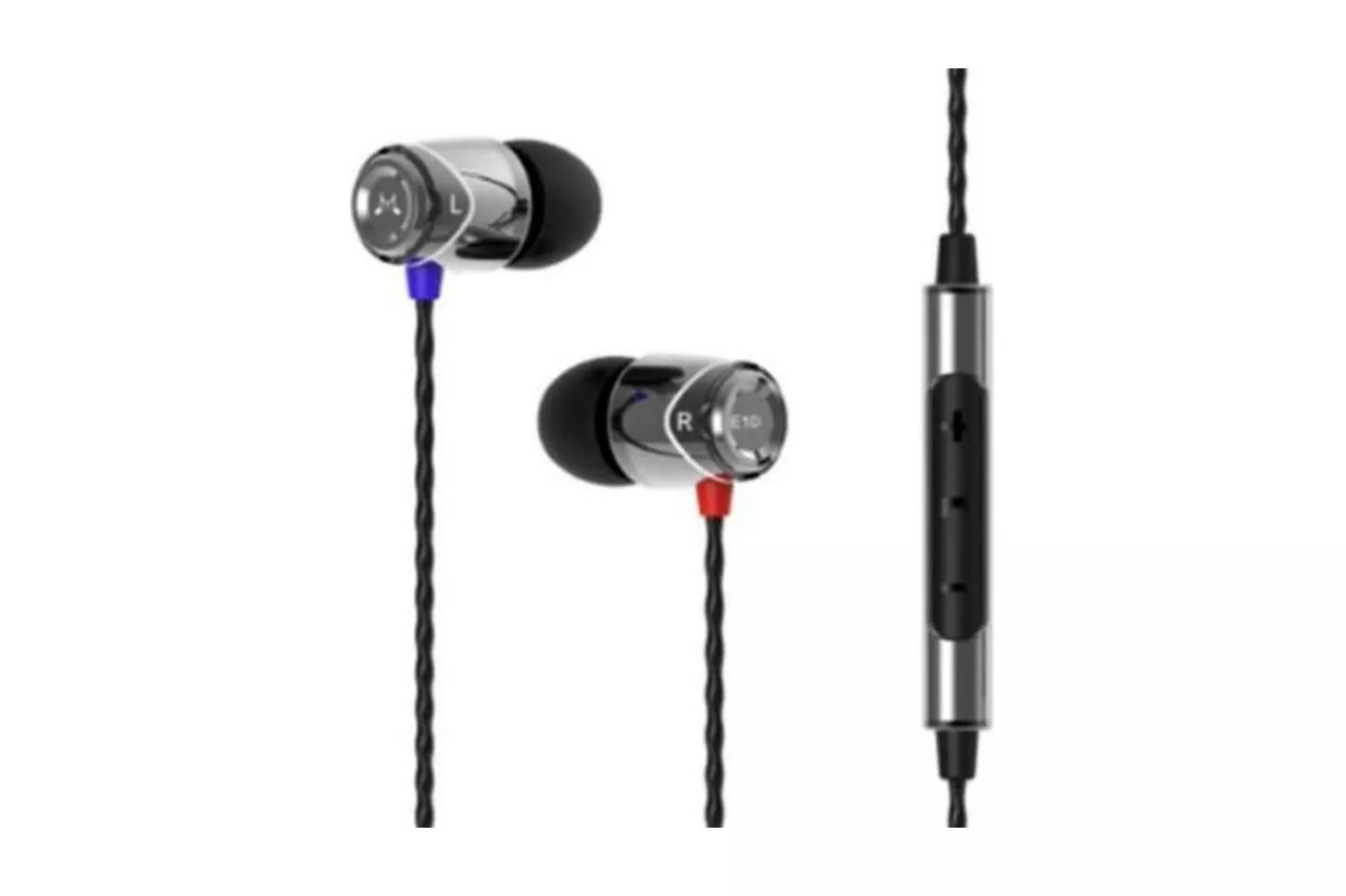 Auriculares SoundMagic E10 con cable Mini Jack 3,5 mm, dise&ntilde;o ligero y micr&oacute;fono, color gris