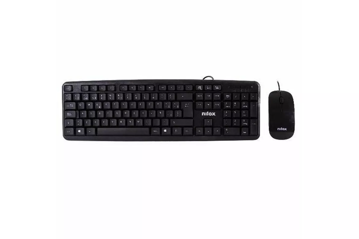 Nilox Flat Combo Teclado + Rat&oacute;n Negro