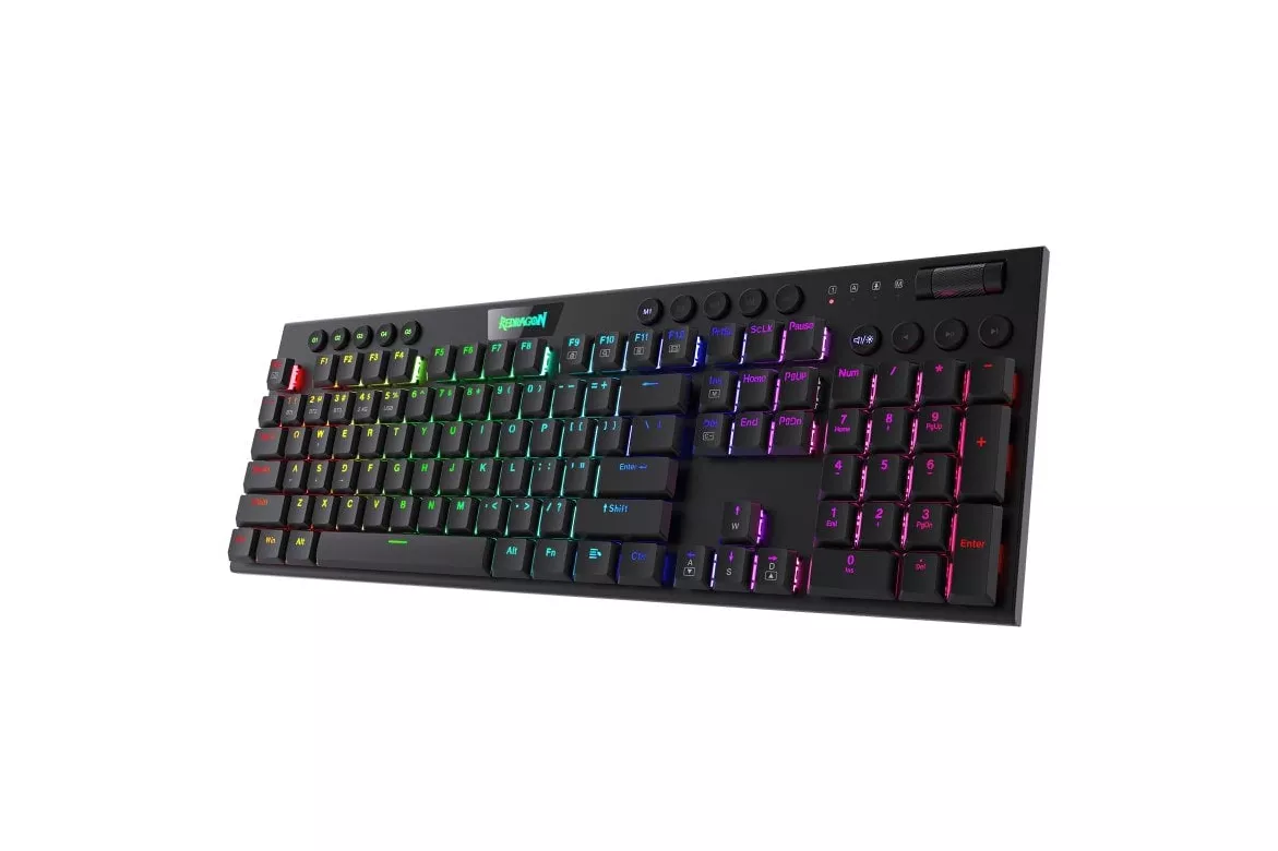 Redragon Horus K618 Teclado Mec&aacute;nico Inal&aacute;mbrico Bluetooth RGB Switch Red