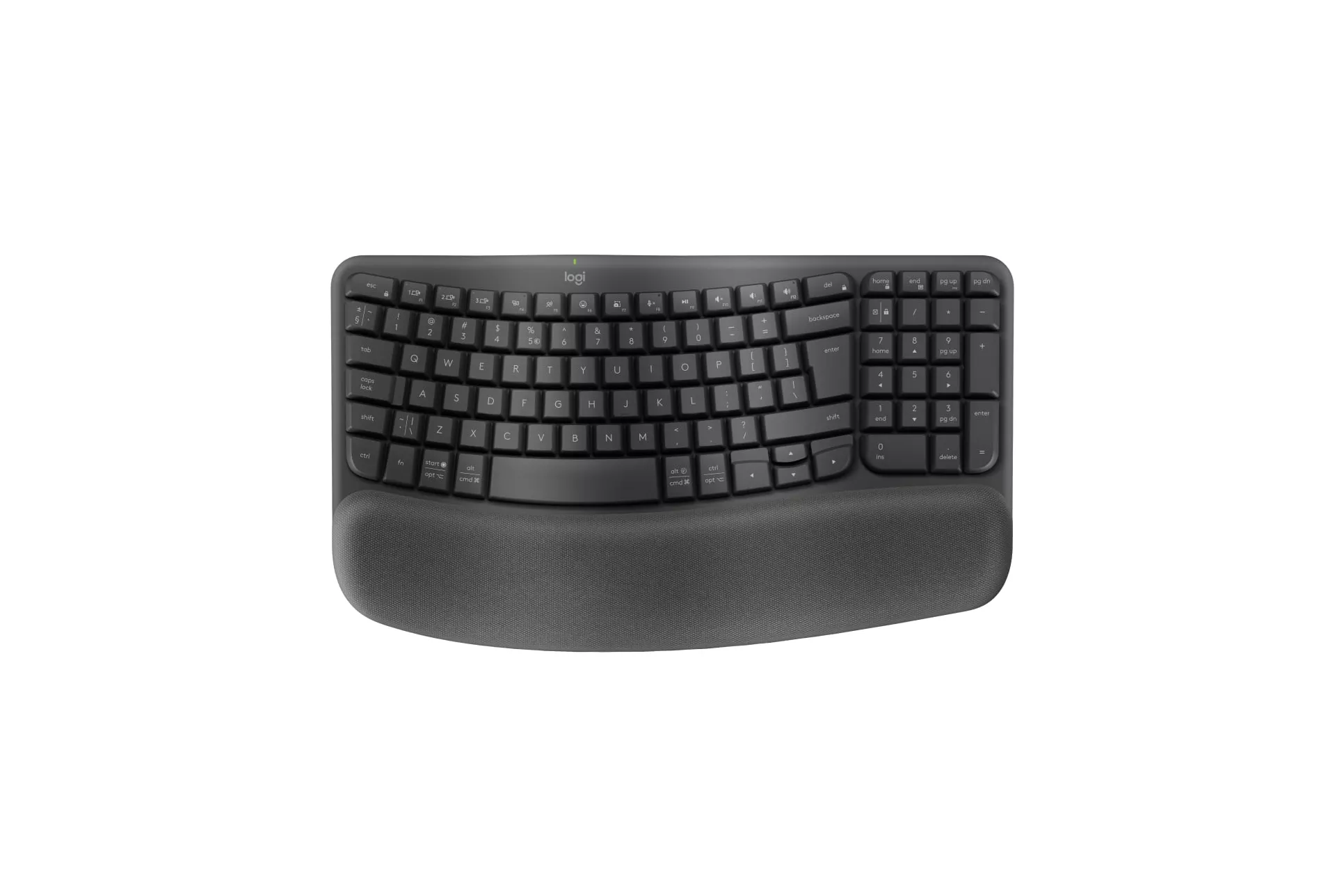 Teclado de membrana Logitech 920-012304 Layout ES inal&aacute;mbrico RF Bluetooth grafito reposamu&ntilde;ecas