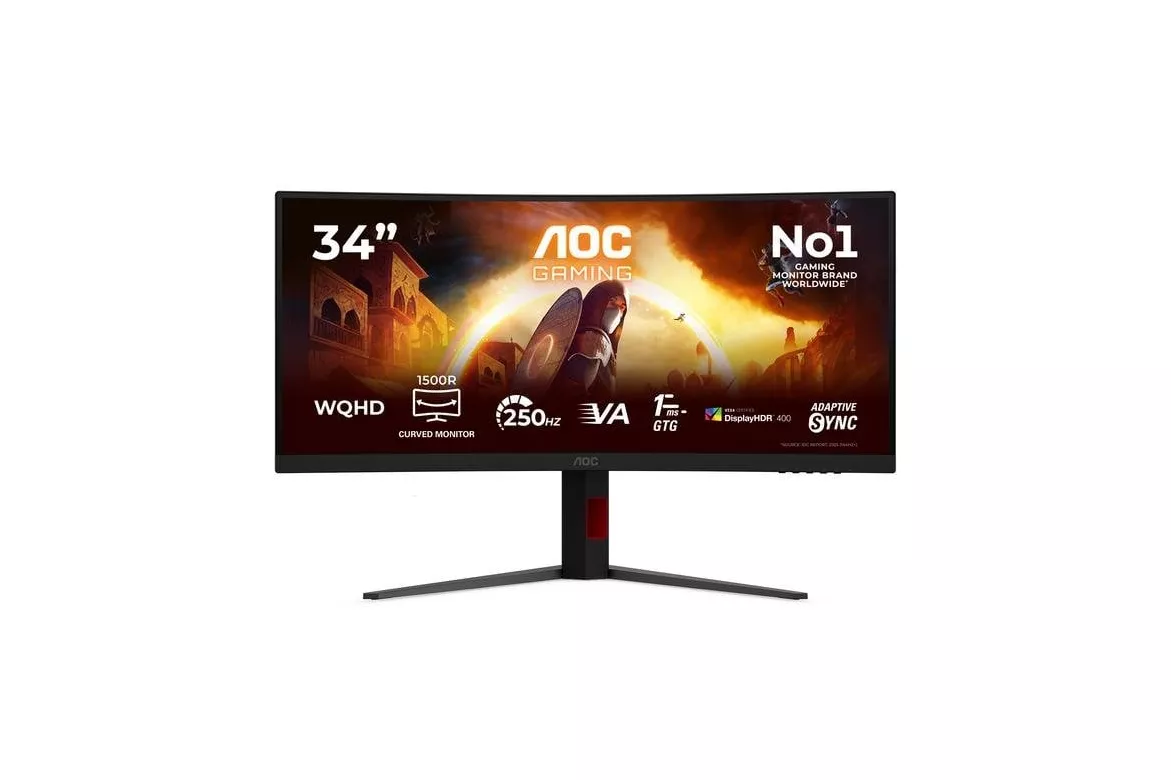 Monitor AOC G4 Gaming CU34G4ZCA 34" UltraWide QHD 240Hz Fast VA Curvo HDR400 Ajuste altura