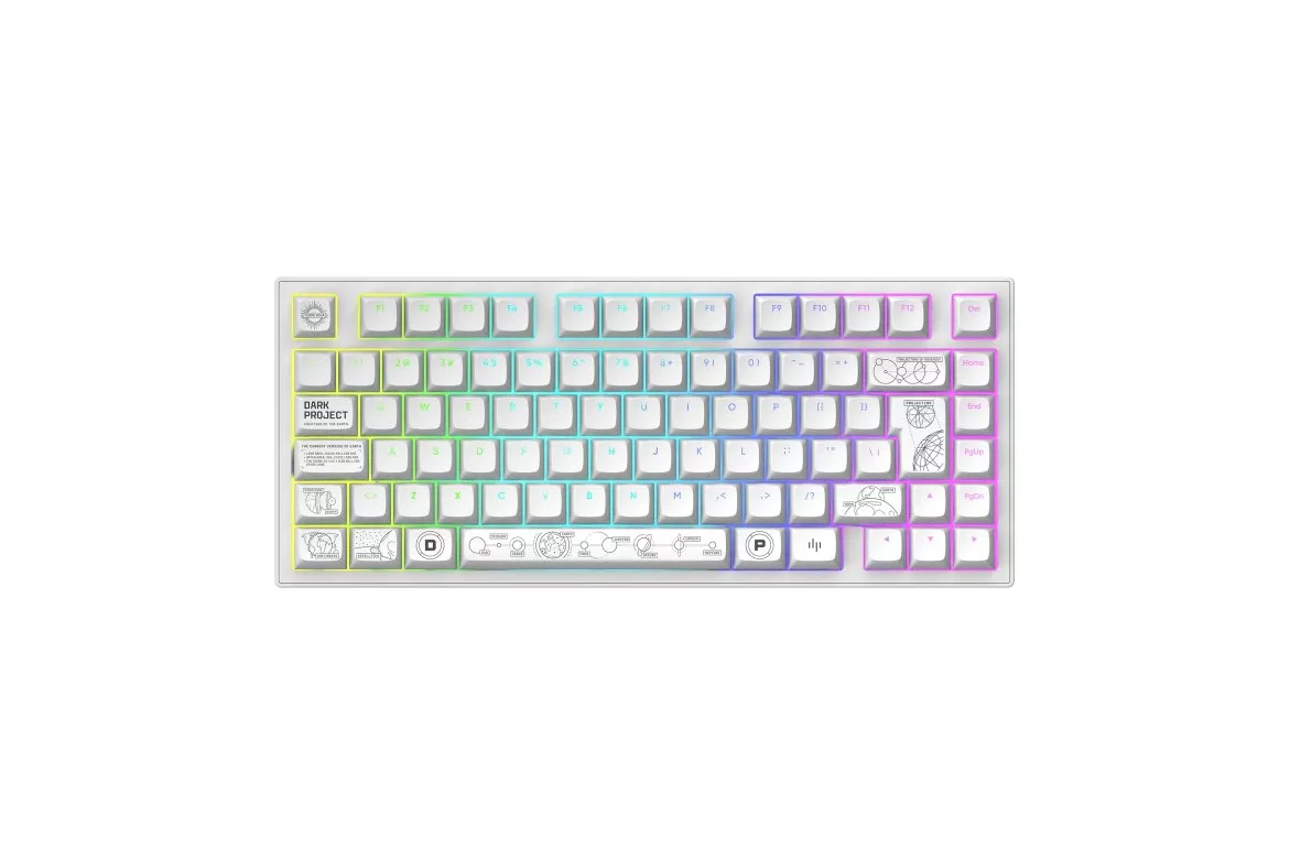 Teclado mec&aacute;nico Dark Project Moonstone Edition Layout ES RGB inal&aacute;mbrico/cableado aluminio PBT