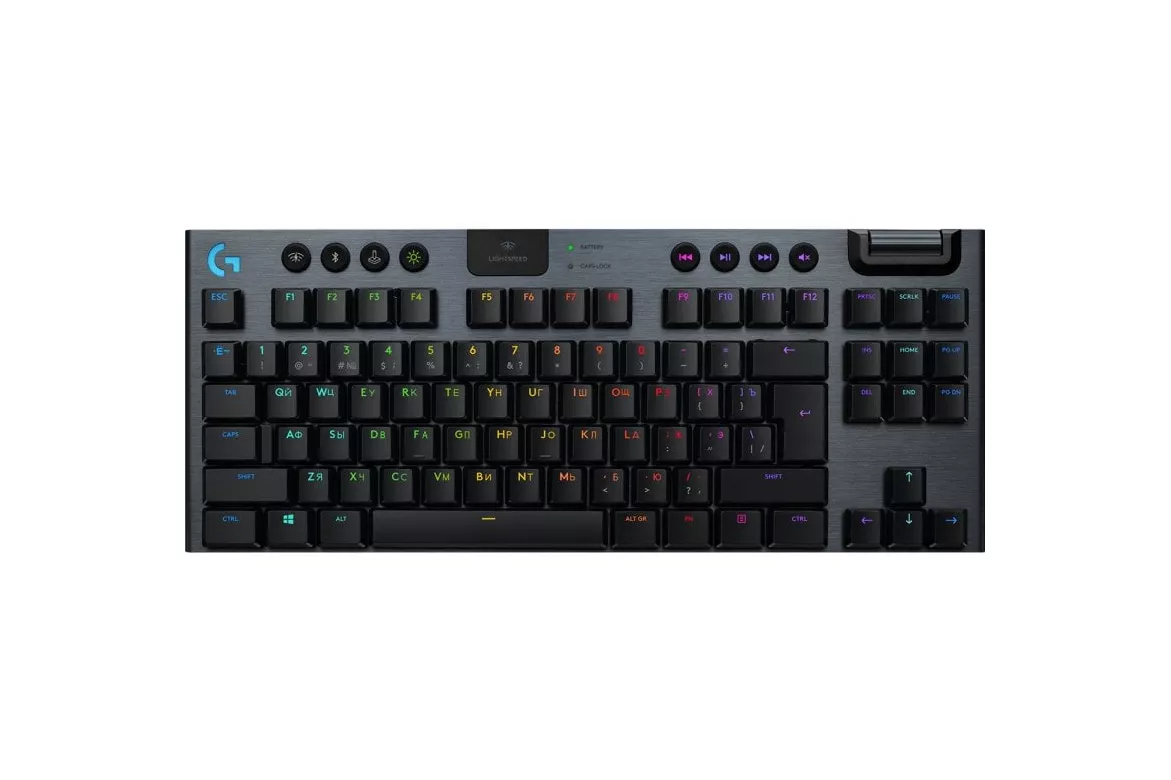 Teclado mec&aacute;nico Logitech G 920-010588 Tenkeyless Layout ES inal&aacute;mbrico RGB carbono
