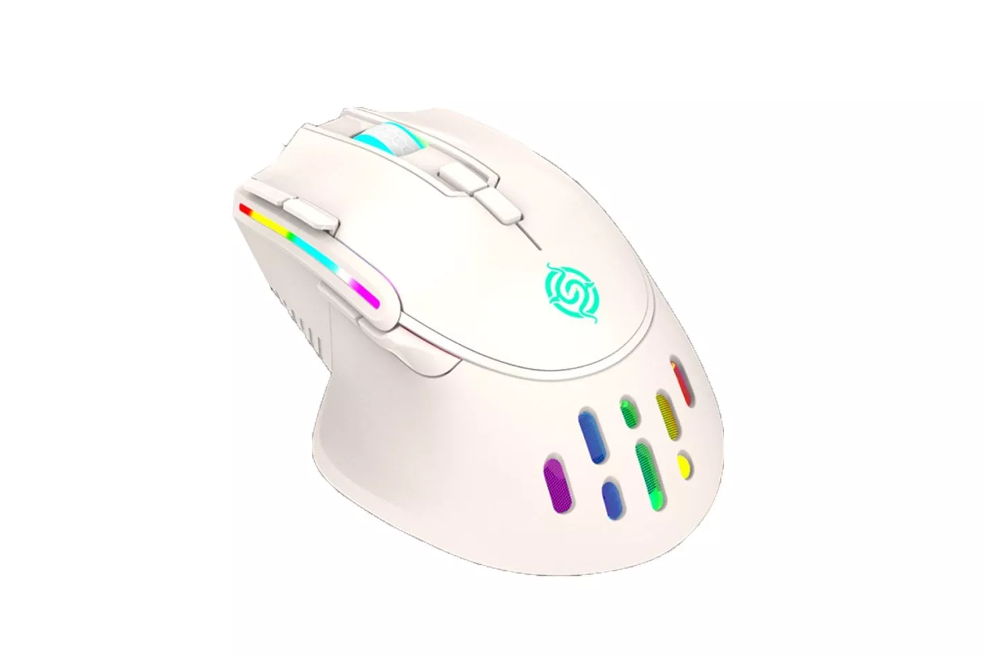 Kinsi BM520 Rat&oacute;n &Oacute;ptico Gaming Inal&aacute;mbrico 2.4G RGB 32000DPI Blanco