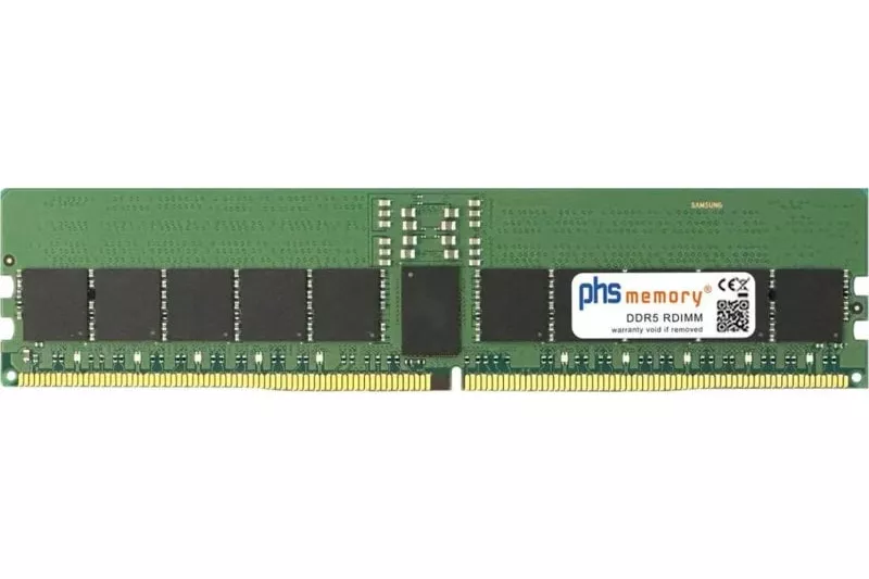 Memoria RAM PHS-memory SP609139 16GB DDR5 6400MHz ECC Registered DIMM Negro
