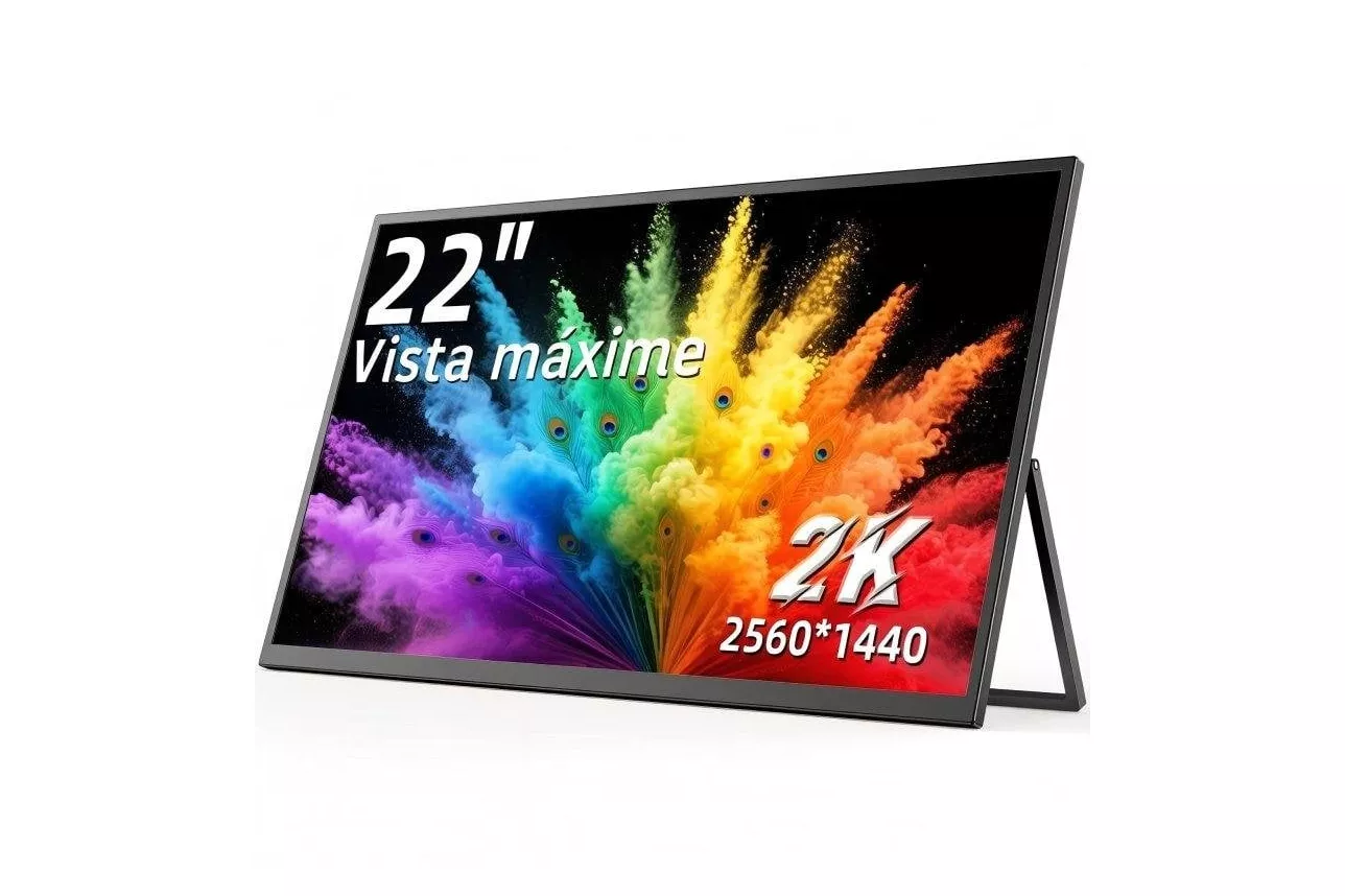 Monitor Uperfect 22" QHD 60Hz QLED port&aacute;til altavoces VESA soporte plegable 8 ms